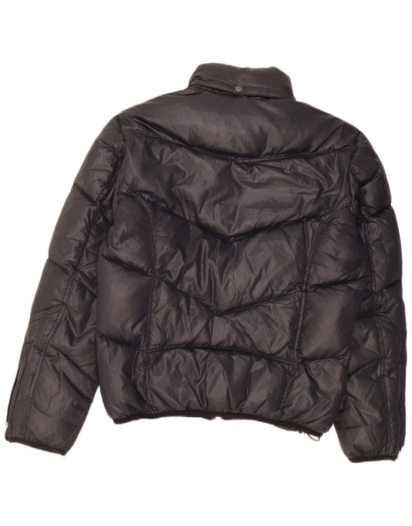 Diesel Mens Hooded Padded Jacket UK 44 2XL Black Nylon