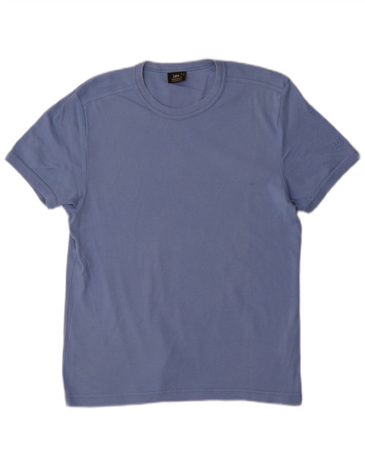 Lee Womens T-Shirt Top Large Blue Cotton