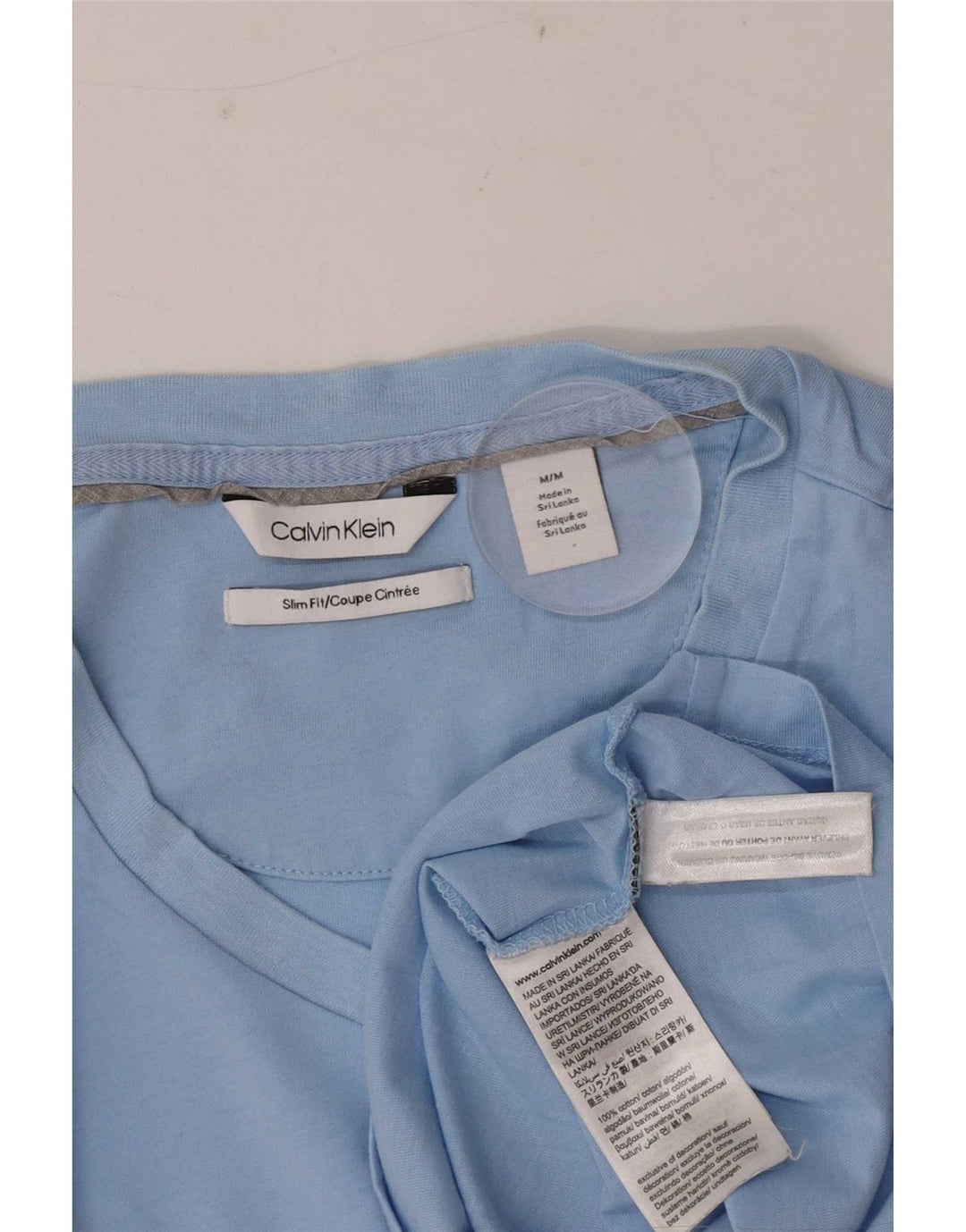 Calvin Klein Mens Slim Fit T-Shirt Top Medium Blue Cotton
