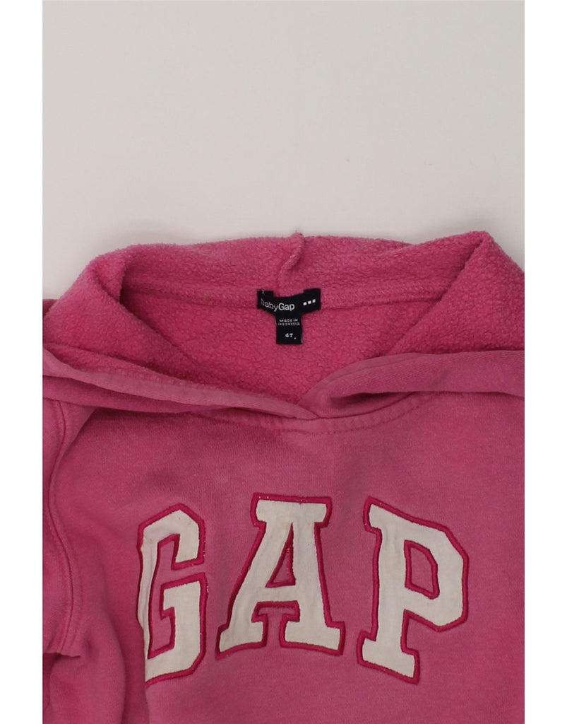 GAP Girls Graphic Hoodie Jumper 3-4 Years Pink Cotton | Vintage Gap | Thrift | Second-Hand Gap | Used Clothing | Messina Hembry 