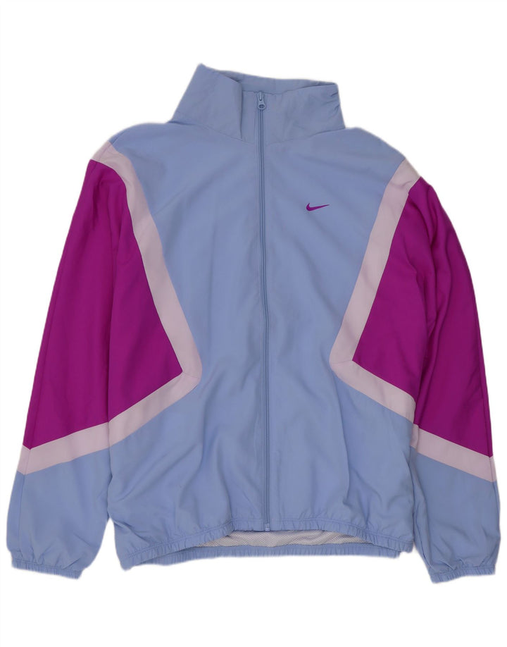 Nike Womens Graphic Tracksuit Top Jacket UK 14 Medium Blue Sports