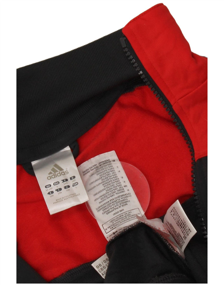 Adidas Boys Graphic Tracksuit Top Jacket 13-14 Years Grey Colourblock