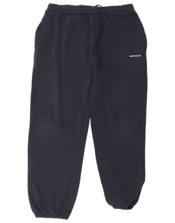 Reebok Mens Tracksuit Trousers Joggers EU 40 Large Navy Blue Cotton