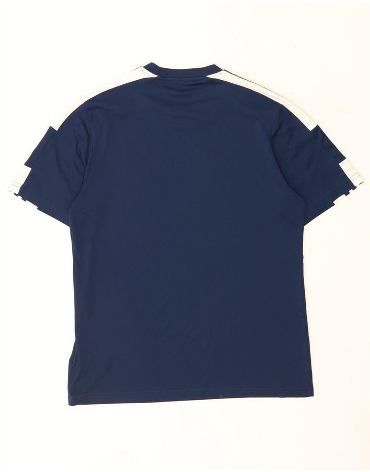 Adidas Mens Aeroready T-Shirt Top Large Navy Blue Colourblock Polyester