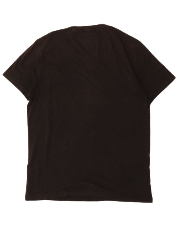 Tommy Hilfiger Mens Graphic T-Shirt Top Large Black Cotton