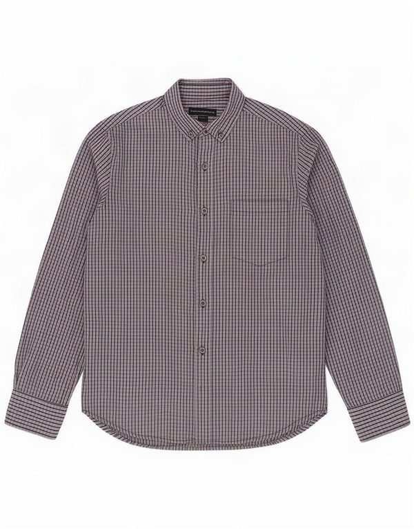 French Connection Mens Shirt Small Blue Check Cotton