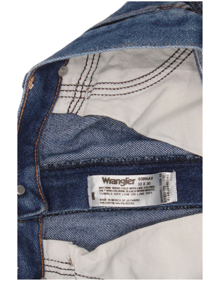 Wrangler Mens Straight Jeans W33 L30 Blue Cotton
