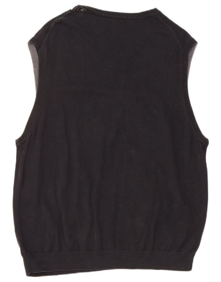 Chaps Mens Vest Tank Top Large Navy Blue Cotton