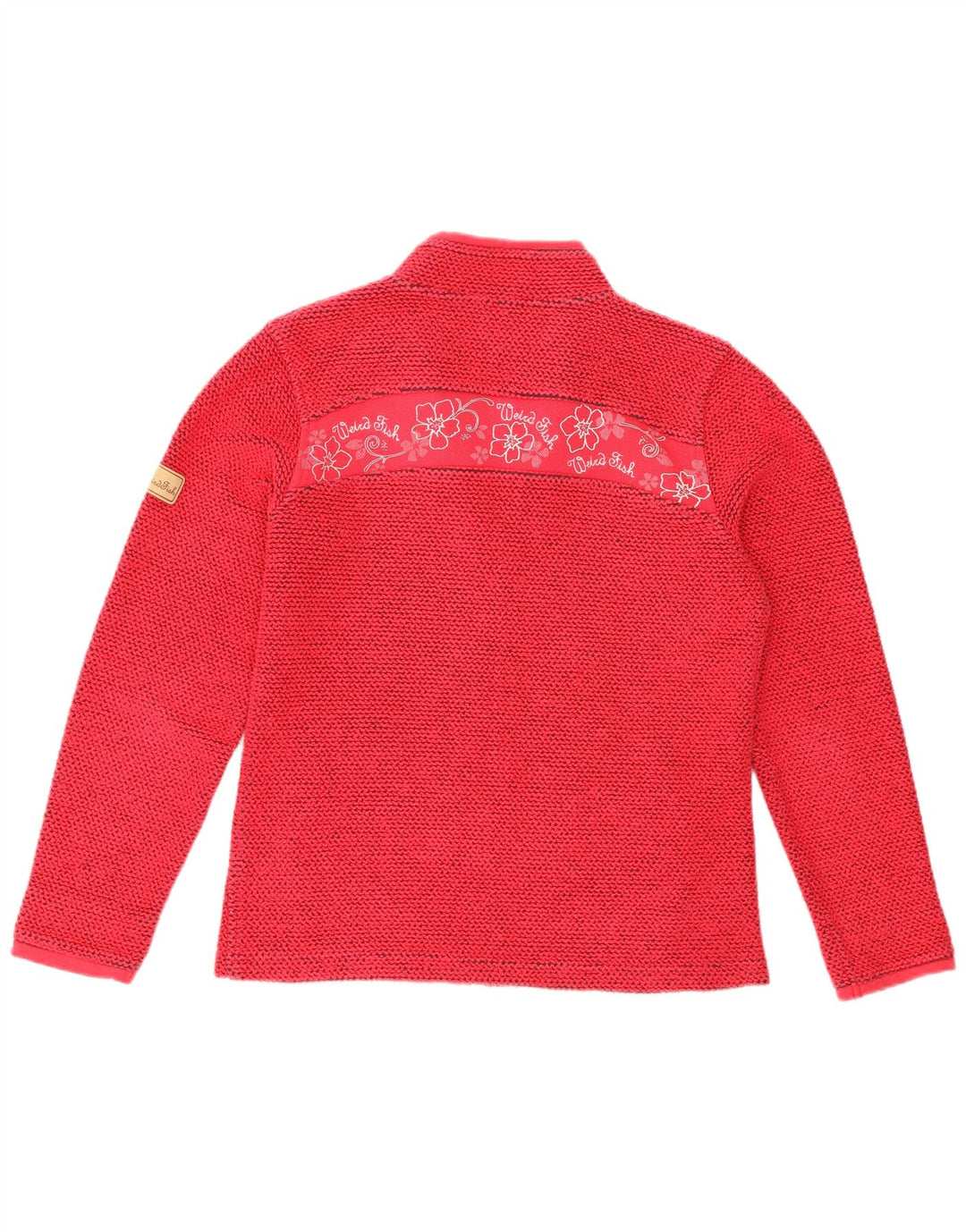 Weird Fish Womens Cardigan Sweater UK 14 Medium Red Cotton