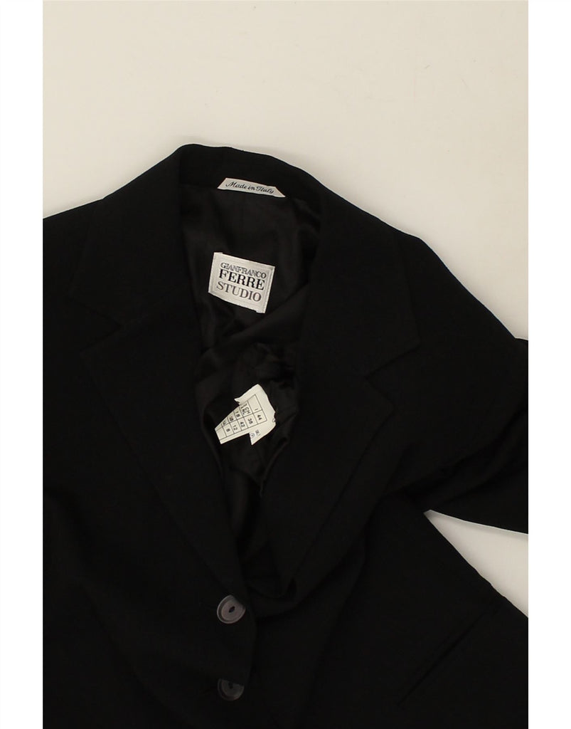 GIANFRANCO FERRE Womens 3 Button Blazer Jacket UK 12 Medium Black | Vintage Gianfranco Ferre | Thrift | Second-Hand Gianfranco Ferre | Used Clothing | Messina Hembry 