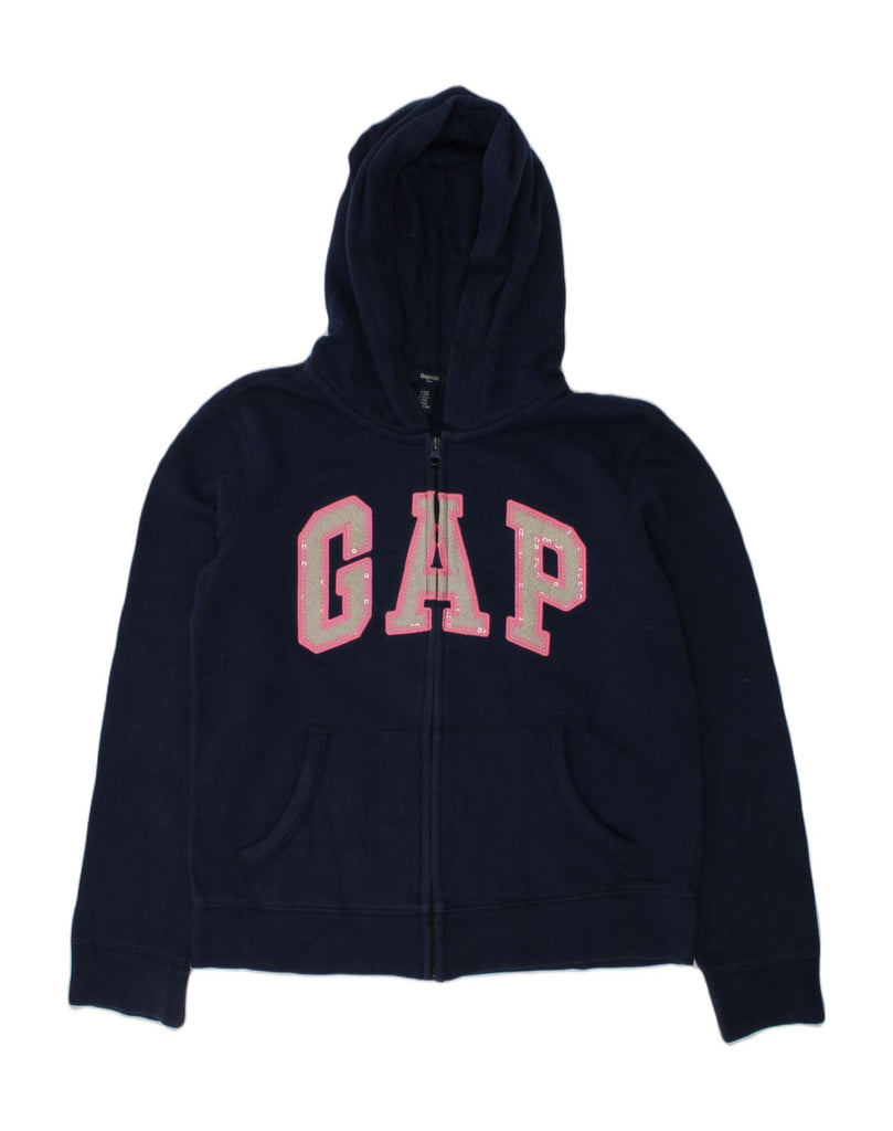 GAP Girls Graphic Hoodie Jumper 12-13 Years Navy Blue Cotton | Vintage Gap | Thrift | Second-Hand Gap | Used Clothing | Messina Hembry 