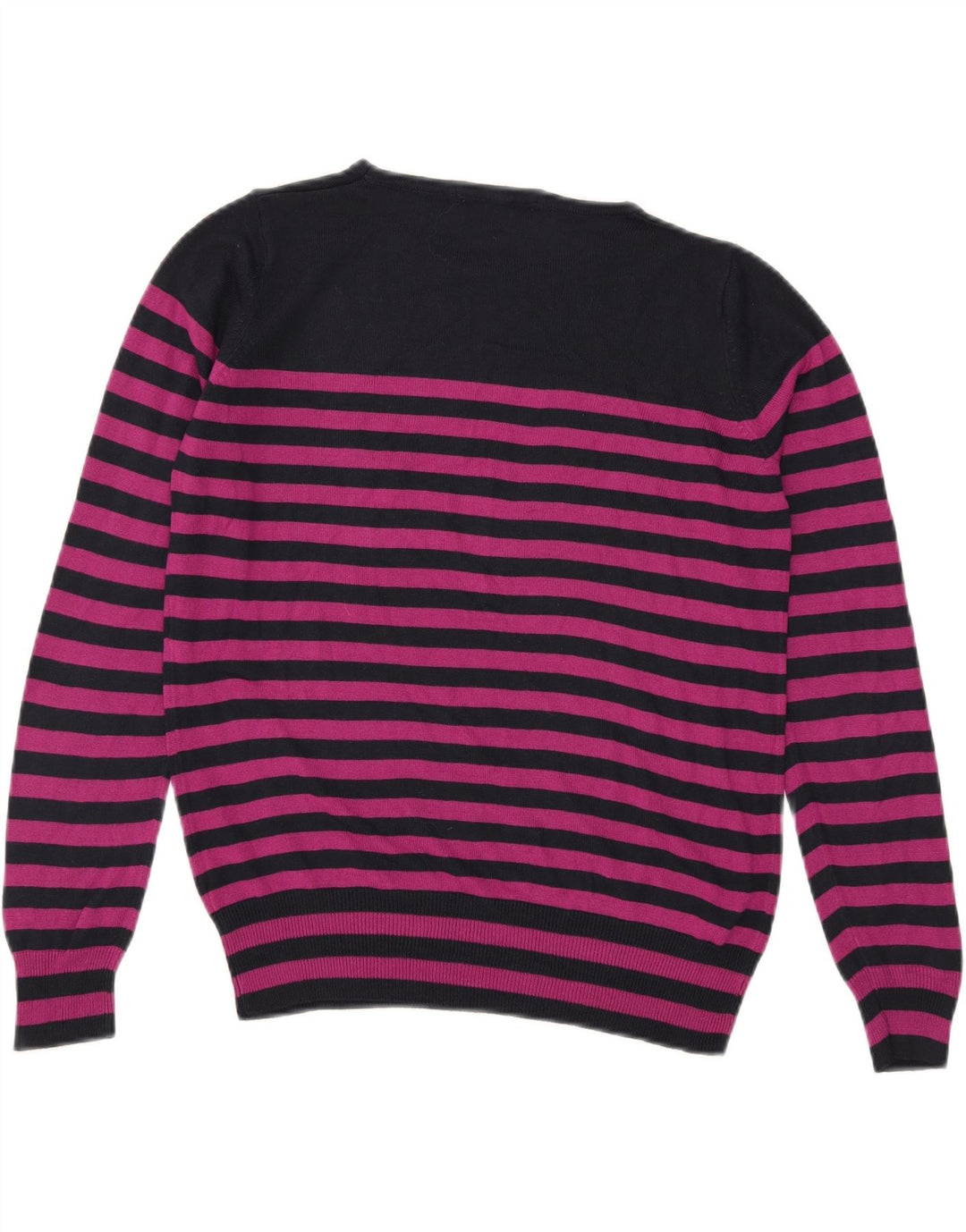 Marks & Spencer Womens Boat Neck Jumper Sweater UK 14 Medium Pink Striped