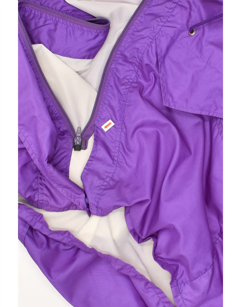 VINTAGE Womens Hooded Rain Jacket UK 14 Medium Purple Polyester | Vintage Vintage | Thrift | Second-Hand Vintage | Used Clothing | Messina Hembry 