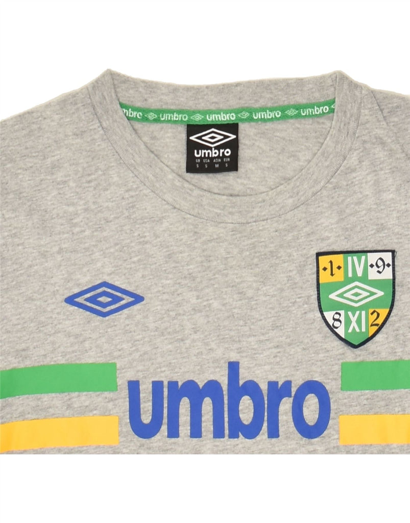 UMBRO Womens Graphic T-Shirt Top UK 10 Small Grey Cotton | Vintage Umbro | Thrift | Second-Hand Umbro | Used Clothing | Messina Hembry 