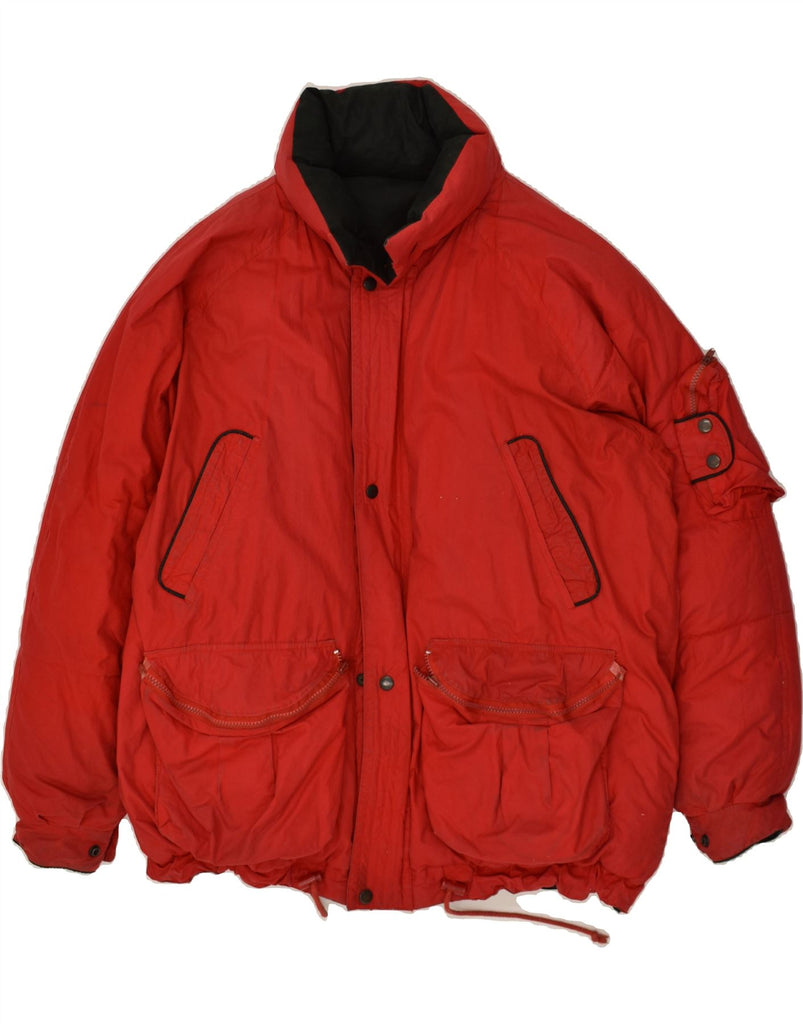 VINTAGE Mens Reversible Padded Jacket UK 40 Large Red Cotton | Vintage Vintage | Thrift | Second-Hand Vintage | Used Clothing | Messina Hembry 