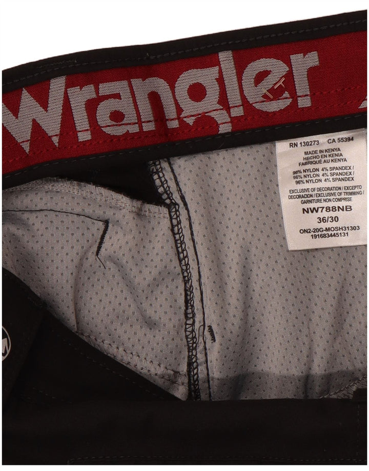 WRANGLER Mens Straight Cargo Trousers W36 L30  Black Nylon