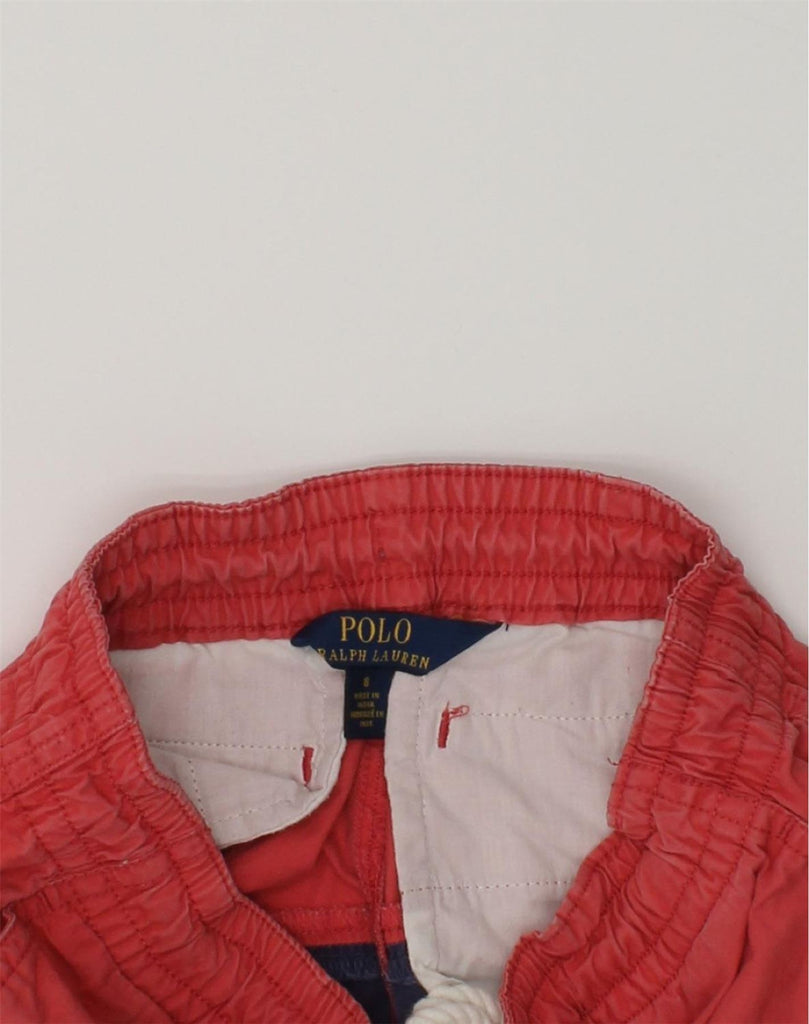 POLO RALPH LAUREN Boys Chino Shorts 7-8 Years Red Colourblock Cotton | Vintage Polo Ralph Lauren | Thrift | Second-Hand Polo Ralph Lauren | Used Clothing | Messina Hembry 