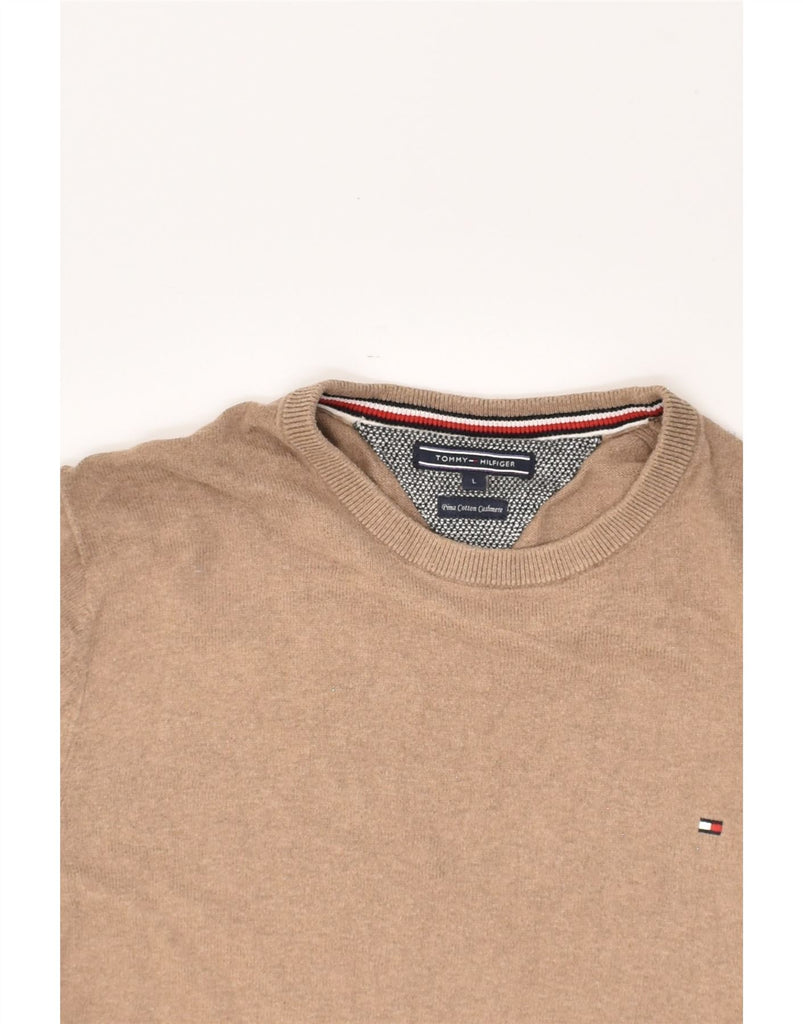 TOMMY HILFIGER Mens Crew Neck Jumper Sweater Large Brown Cotton | Vintage Tommy Hilfiger | Thrift | Second-Hand Tommy Hilfiger | Used Clothing | Messina Hembry 