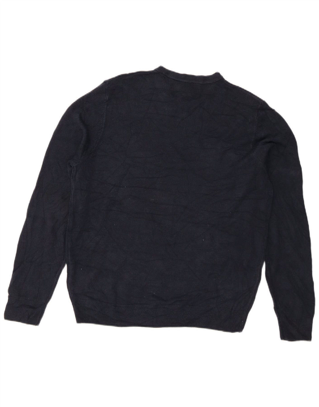 Marks & Spencer Mens Crew Neck Jumper Sweater Large Navy Blue Acrylic
