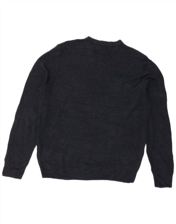 Marks & Spencer Mens Crew Neck Jumper Sweater Large Navy Blue Acrylic