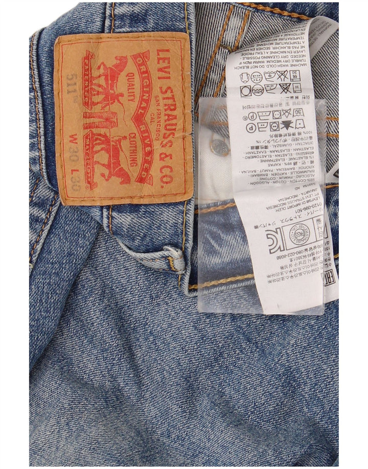 Levi's Mens 511 Slim Jeans W30 L30 Blue Cotton