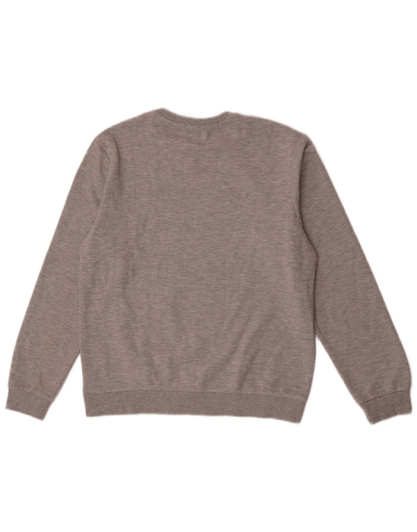 North Sails Mens Graphic Sweatshirt Jumper Medium Grey Flecked Cotton