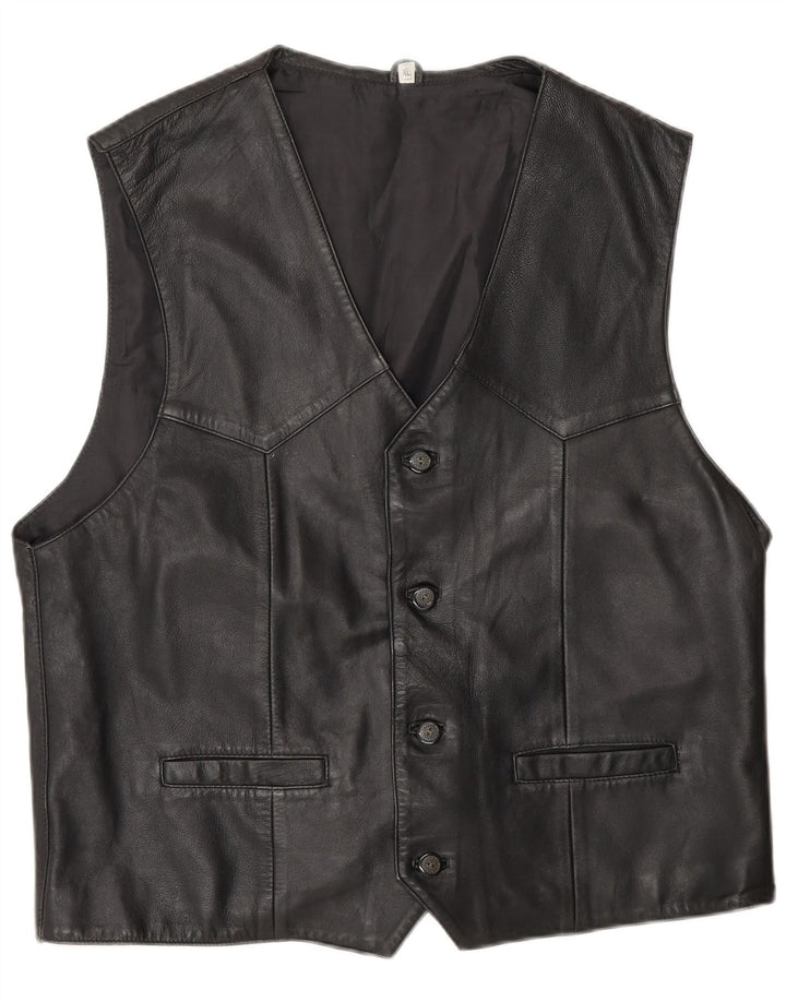 Vintage Mens Waistcoat XL Black
