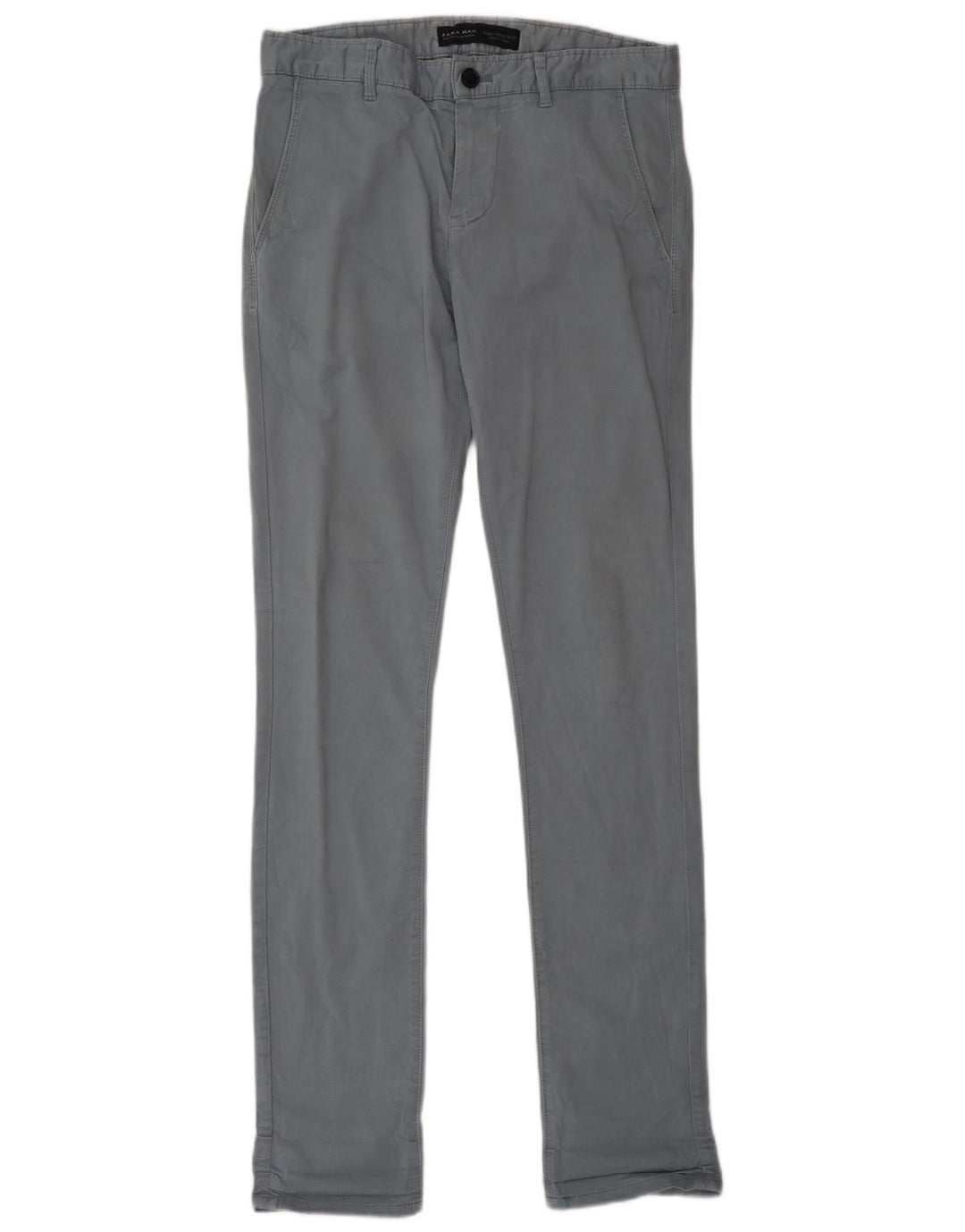 Zara Mens Slim Chino Trousers EU 38 Small W30 L33 Grey