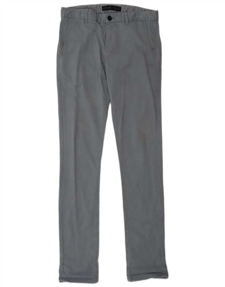 Zara Mens Slim Chino Trousers EU 38 Small W30 L33 Grey