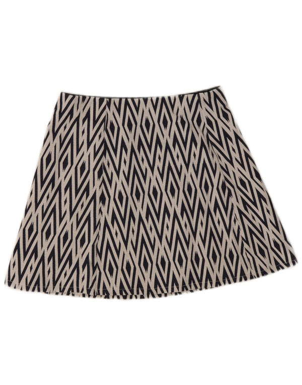 Zara Womens Trafaluc Mini Skirt Medium W28 Navy Blue Geometric