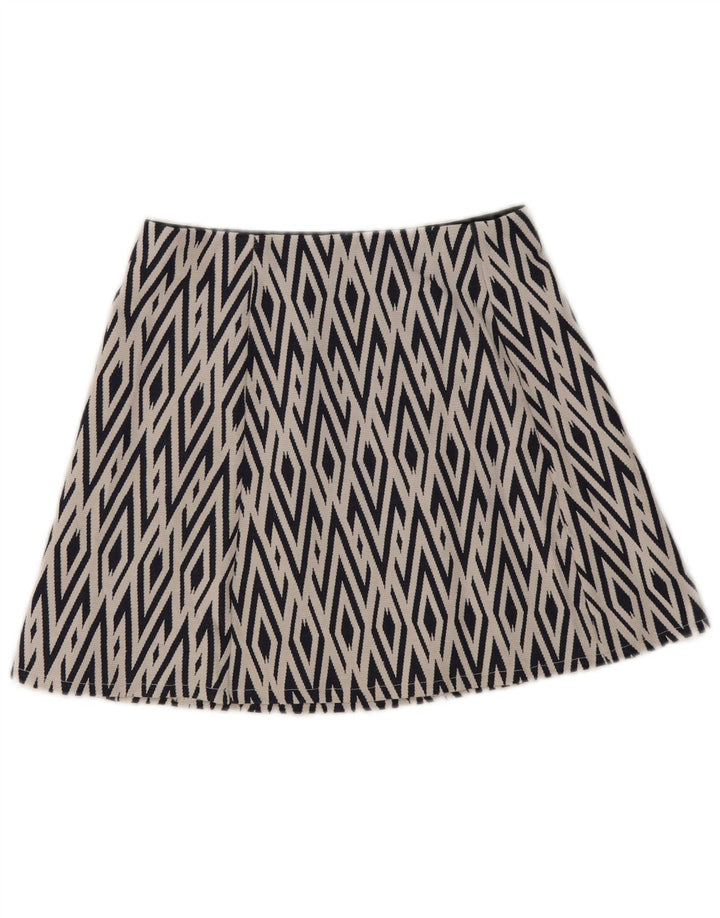 Zara Womens Trafaluc Mini Skirt Medium W28 Navy Blue Geometric