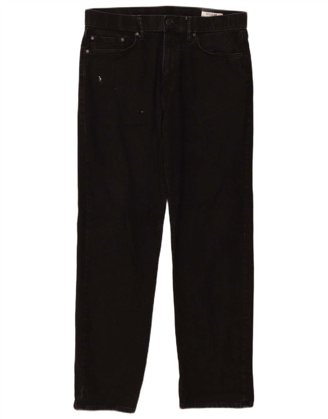 Marks & Spencer Mens Regular Straight Jeans W34 L31 Black Cotton