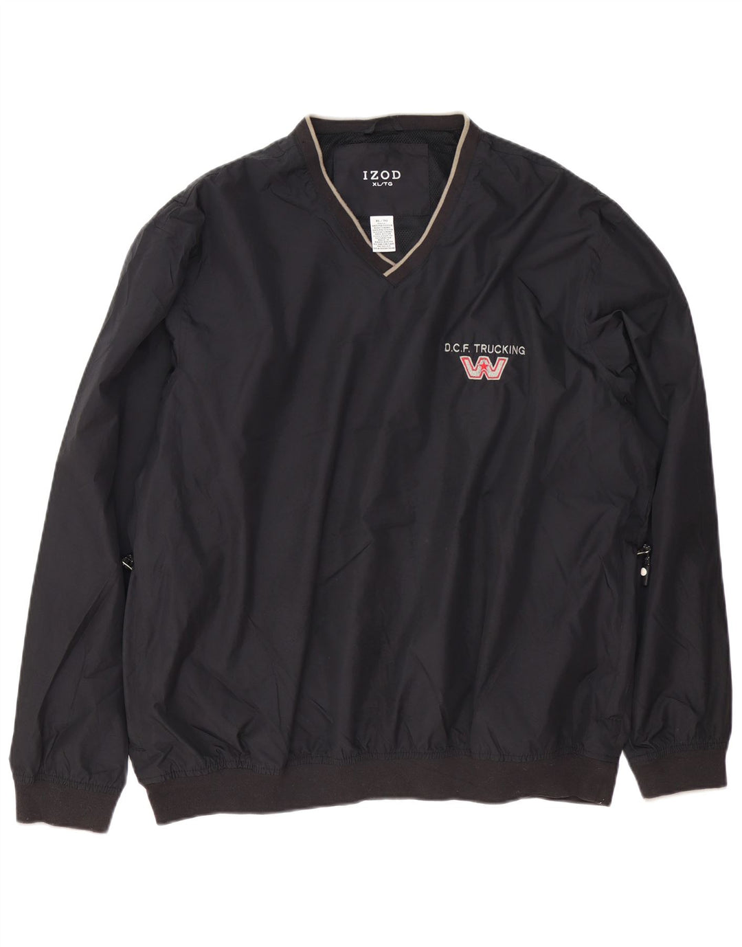 Izod Mens Pullover Tracksuit Top Jacket XL Navy Blue Polyester