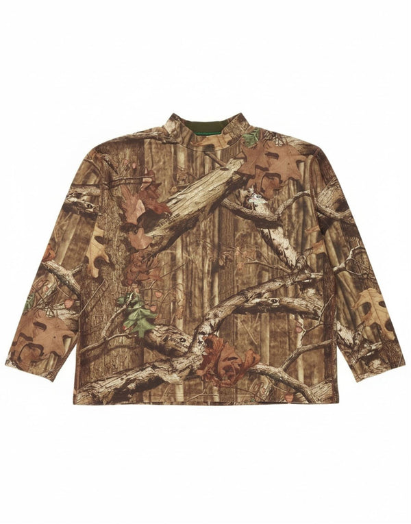 Russell Athletic Mens Graphic Top Long Sleeve 3XL Brown Camouflage