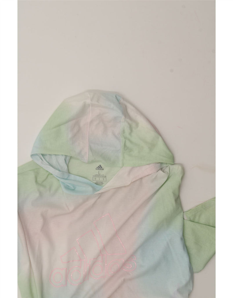 ADIDAS Womens Loose Fit Graphic Top 3/4 Sleeve UK 16 Large Multicoloured Vintage Adidas and Second-Hand Adidas from Messina Hembry 