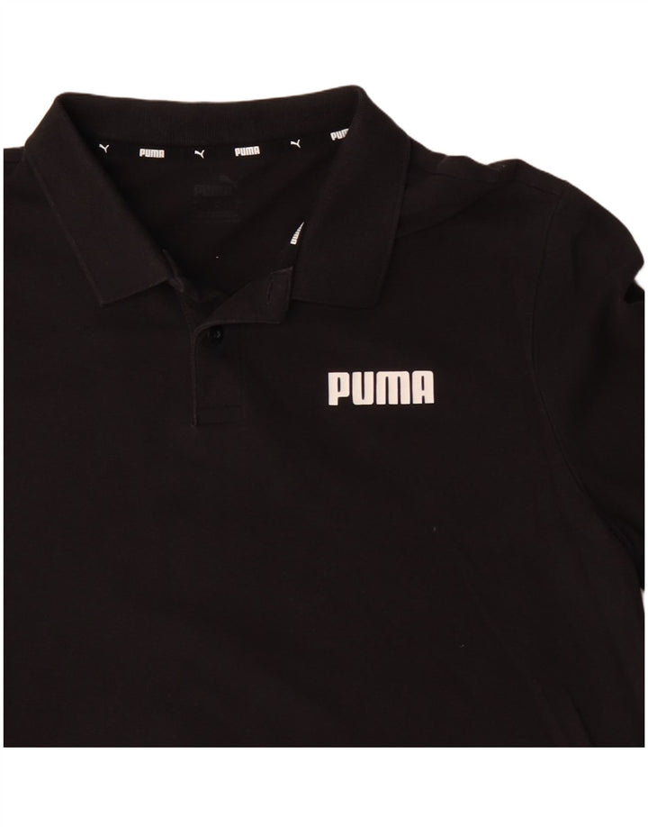 PUMA Mens Polo Shirt Large Black Cotton
