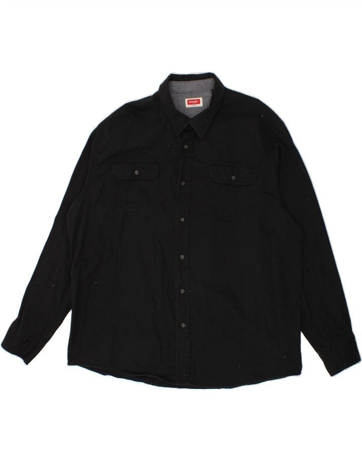 WRANGLER Mens Shirt 2XL Black Cotton