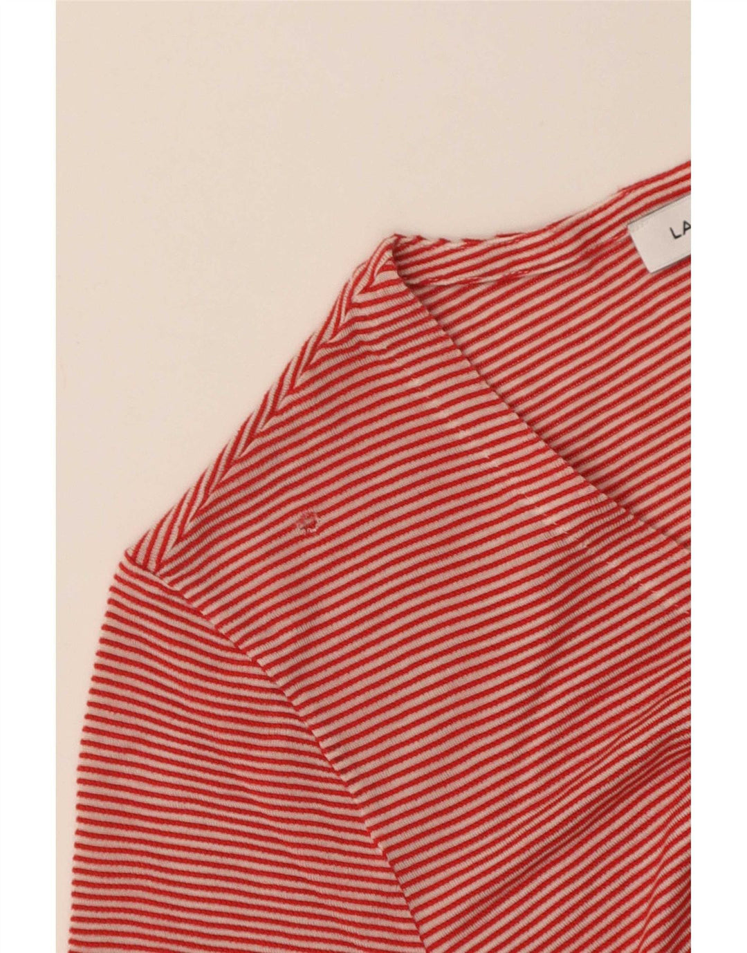 Lacoste Womens T-Shirt Top IT 42 Large Red Cotton