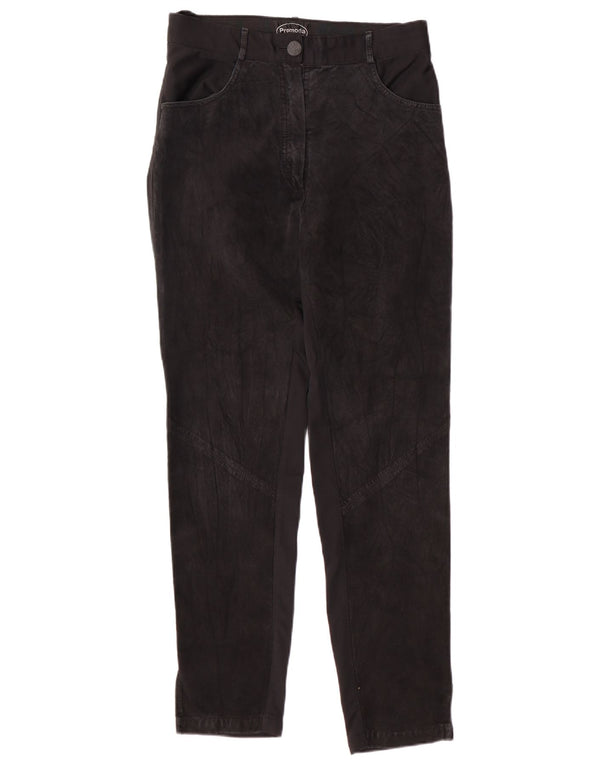 Promoda Womens Suede Casual Trousers EU 40 Medium W28 L30 Black Classic