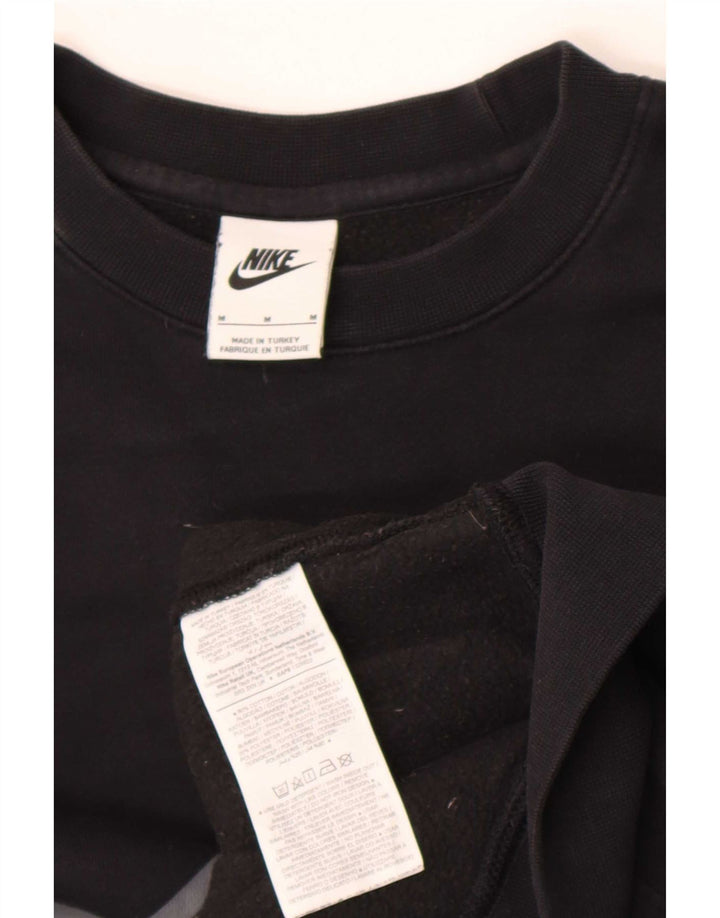 Nike Mens Graphic Sweatshirt Jumper Medium Black Cotton