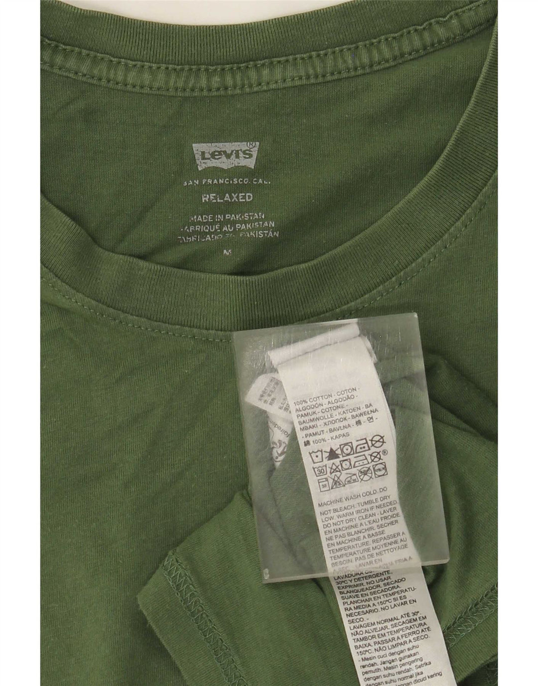 Levi's Mens Relaxed T-Shirt Top Medium Green Cotton