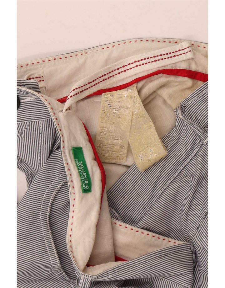 Benetton Mens Casual Shorts IT 48 Medium W38 Blue Striped
