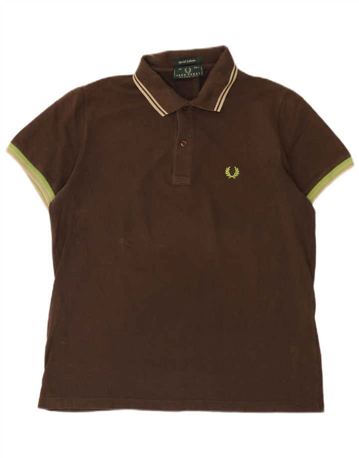 Fred Perry Mens Special Edition Polo Shirt Large Brown Cotton
