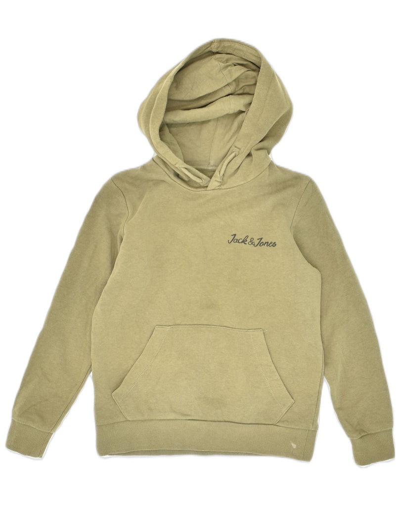 JACK & JONES Boys Hoodie Jumper 10-11 Years  Khaki Cotton | Vintage Jack & Jones | Thrift | Second-Hand Jack & Jones | Used Clothing | Messina Hembry 