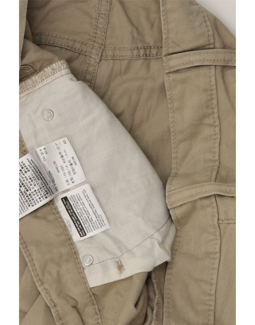 LEVI'S Mens Straight Casual Trousers W40 L28 Beige Cotton Vintage Levi's and Second-Hand Levi's from Messina Hembry 