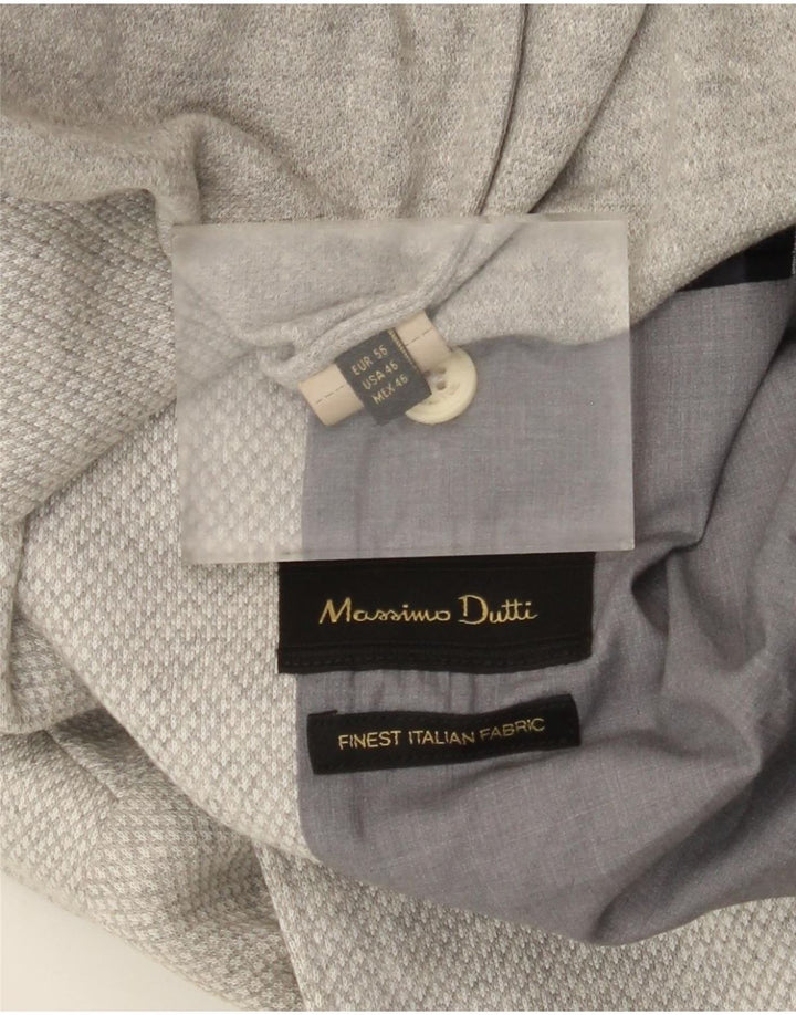 Massimo Dutti Mens 2 Button Blazer Jacket EU 56 XL Grey Argyle/Diamond