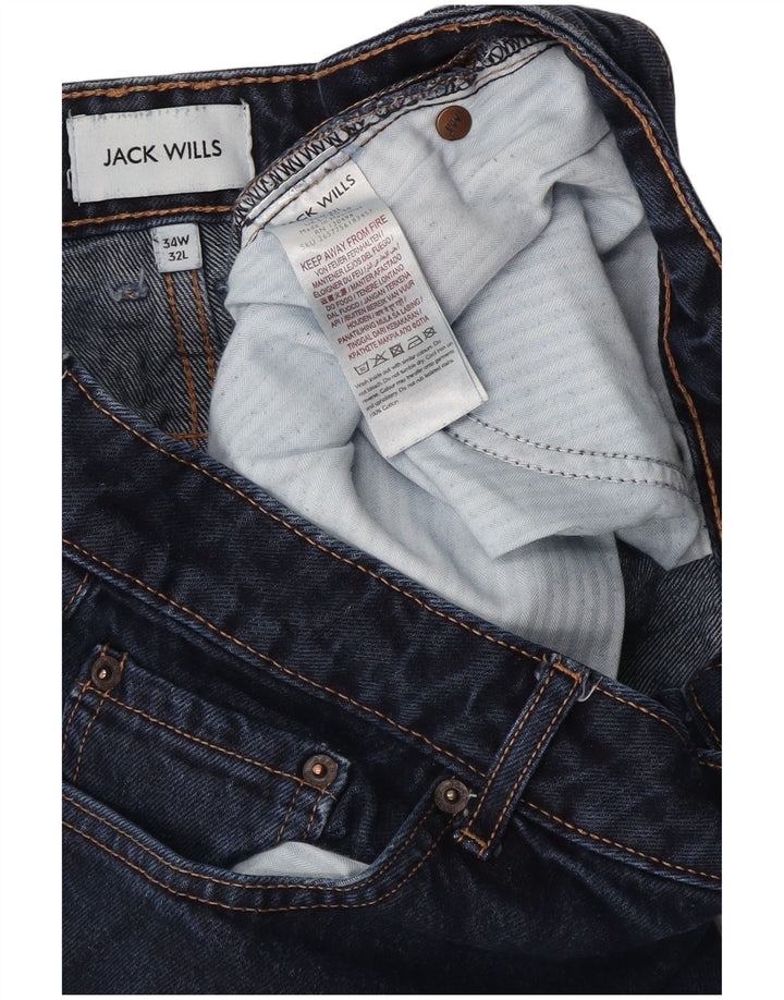 Jack Wills Mens Straight Jeans W34 L32 Navy Blue Cotton