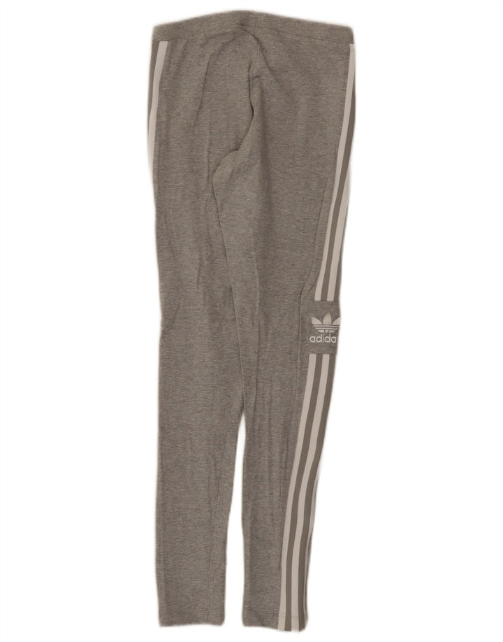 Adidas Womens Graphic Leggings UK 8 Small Grey Cotton