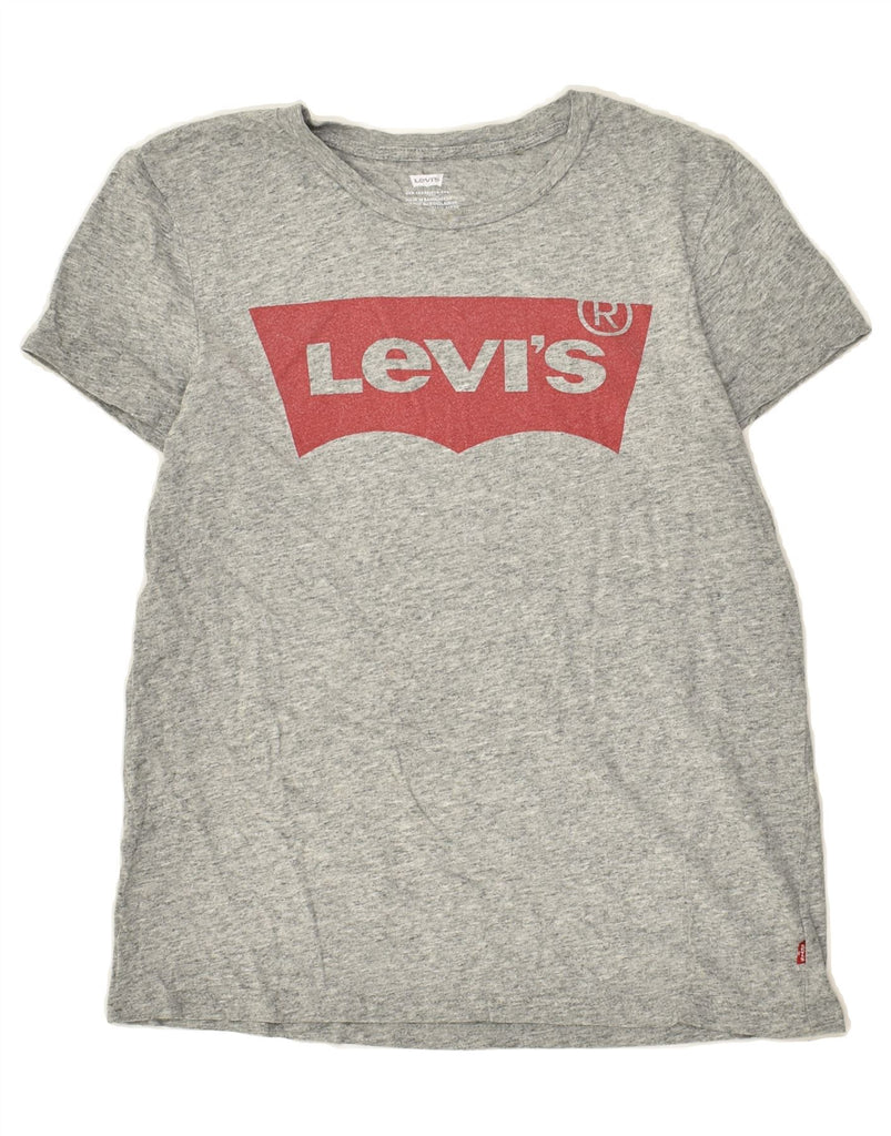 LEVI'S Womens Graphic T-Shirt Top UK 10 Small Grey | Vintage Levi's | Thrift | Second-Hand Levi's | Used Clothing | Messina Hembry 