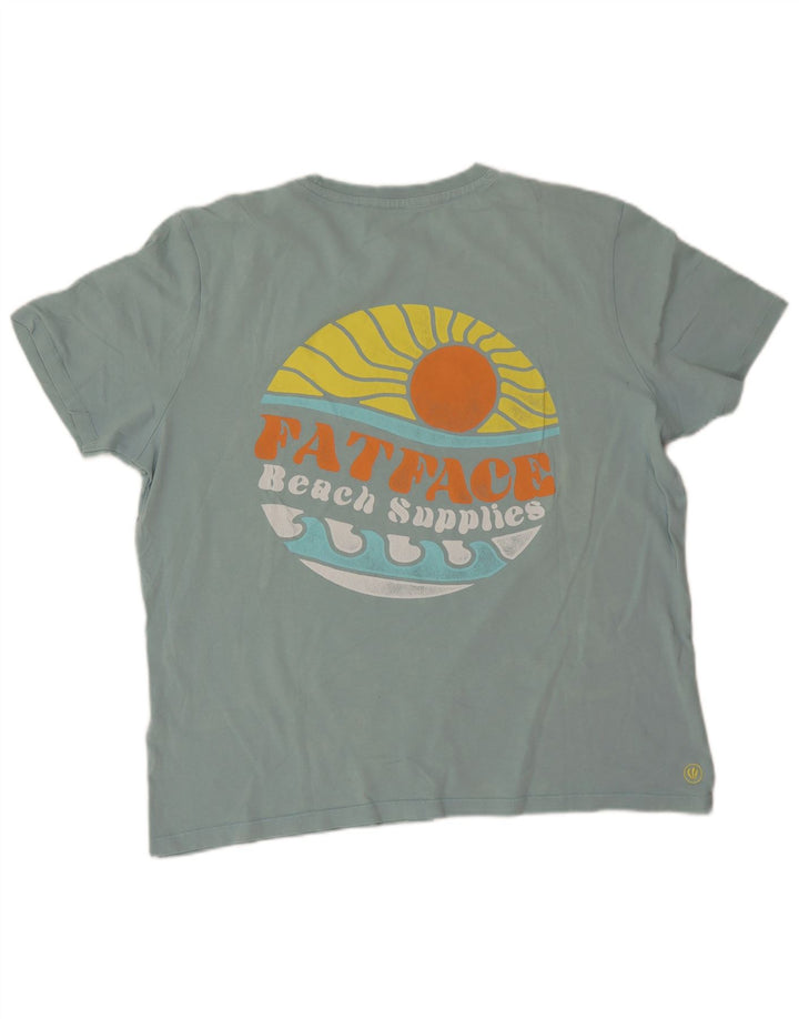 Fat Face Mens Graphic T-Shirt Top XL Turquoise Cotton